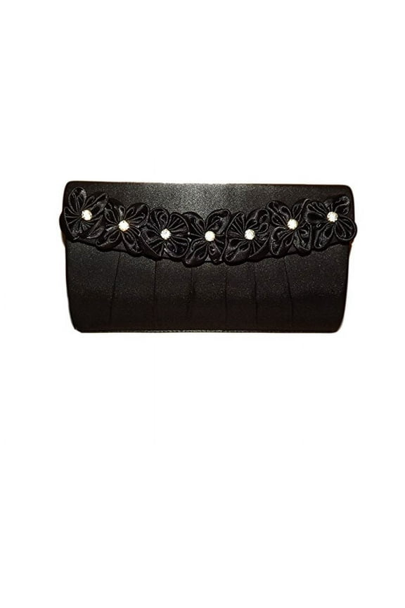 Rosette Evening Clutch Black