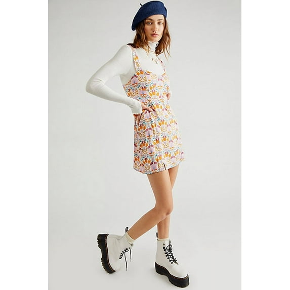 Free People Sasha Sweetheart-neck Dress In Ivory Combo