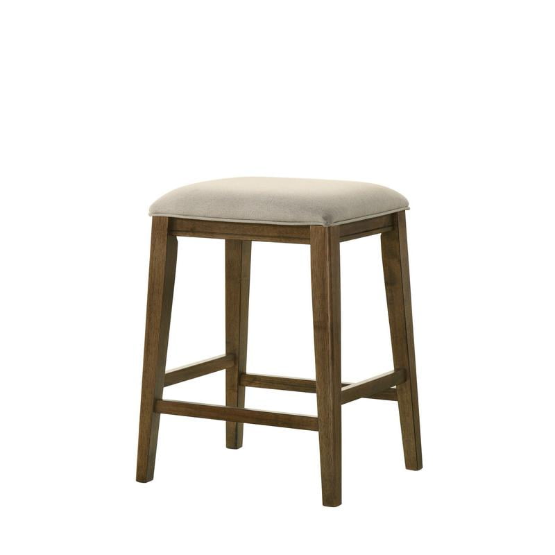 Sasha 17" Walnut Backless Counter Height Stool with Upholstered Seat