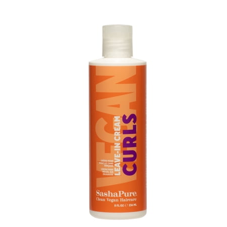 Sashapure Vegan Curls Leave-in Styling Cream with Sacha Inchi and Coconut Oil, 8 Fl Oz