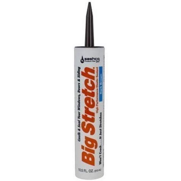Sashco 10008 2 Pack 10.5 oz. Big Stretch Acrylic Latex High Performance Caulking Sealant, Dark Brown