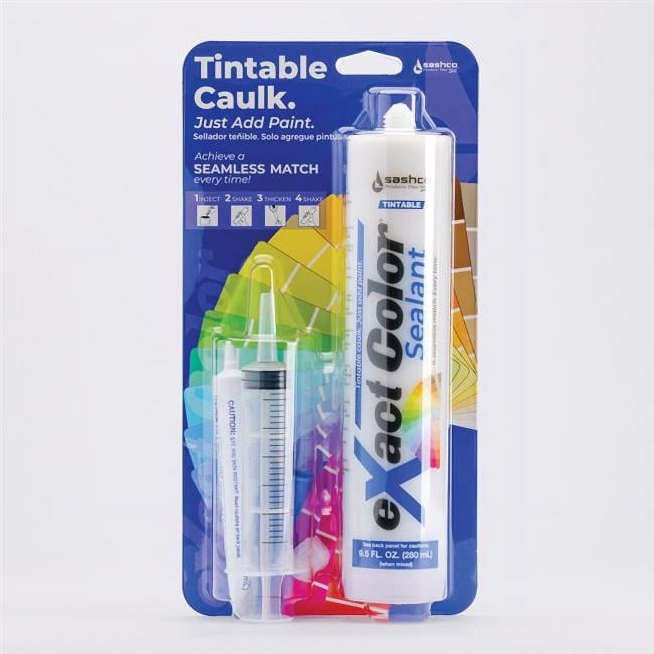 Sashco 12030 Exact Color Tintable Caulking DIY Kit, 9.5oz. Quantity