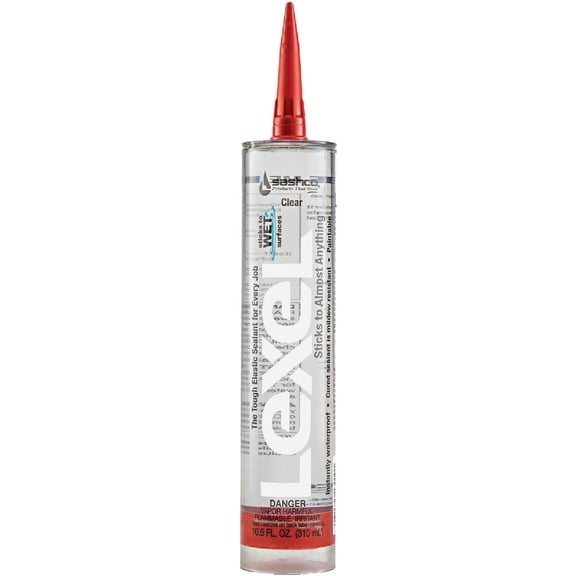 Sashco 13010 10.5oz Sashco Sealants Clear Lexel Adhesive Caulk, 10.5-Ounce