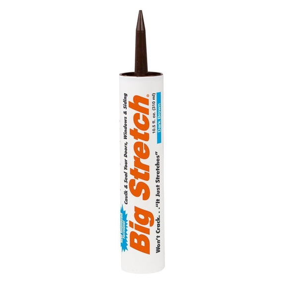 Sashco Big Stretch Acrylic Latex Caulk - Waterproof, Cartridge - 12 Pack, 10.5 oz, Dark Brown