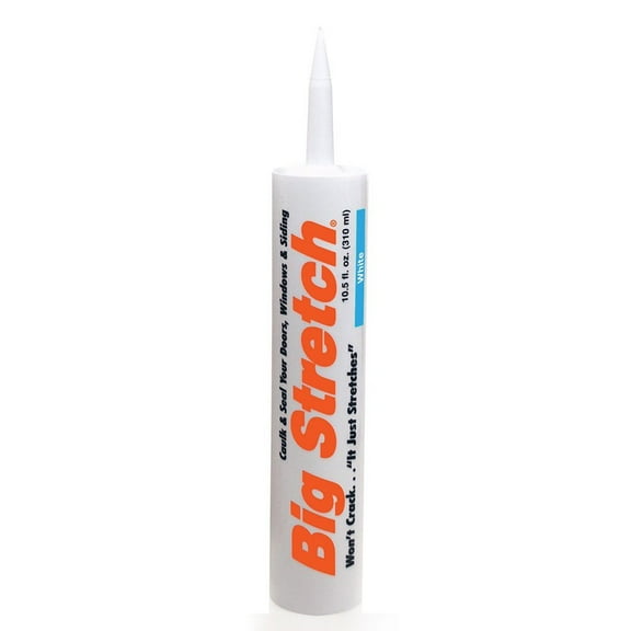 Sashco Big Stretch Acrylic Latex Caulk - Waterproof Cartridge - 12 Pack, 10.5 fl oz, White