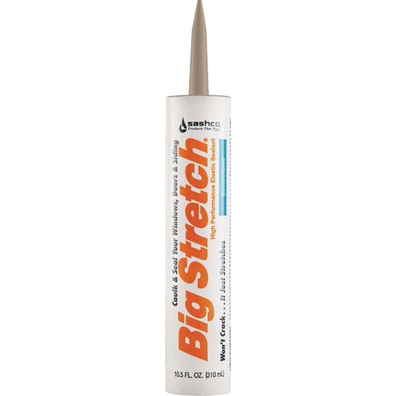 Sashco Big Stretch Acrylic Latex High Performance Caulking Sealant, 10.5 oz Cartridge, Gray