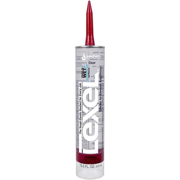 Sashco Lexel Flexible Caulk - Clear 10.5-Ounce Cartridge, Pack of 12