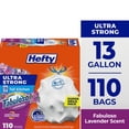 thumbnail image 1 of Hefty Ultra Strong 13 Gallon Trash Bags, Tall Kitchen Trash Bags, White, Fabuloso Lavender Scent, 110 Bags, 1 of 10