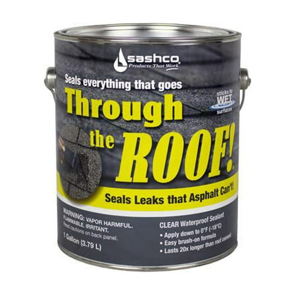 Sashco Through The Roof Gloss Clear Synthetic Rubber Roof Sealant 1 gal