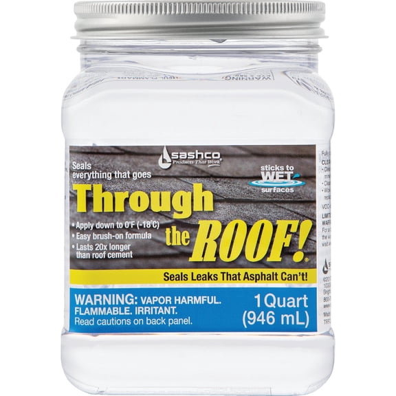 Sashco Through The Roof Sealant, 1 Quart Container, Clear (Pack of 6)