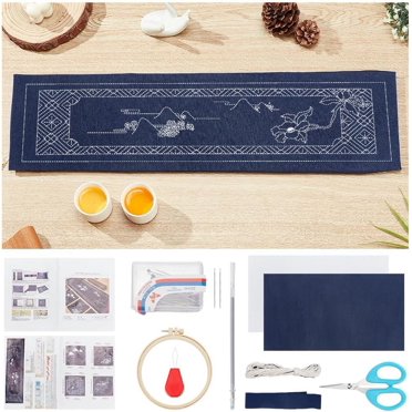 WEBEEDY Sashiko Pillowcase Kit Sashiko Template Pillow Covers...