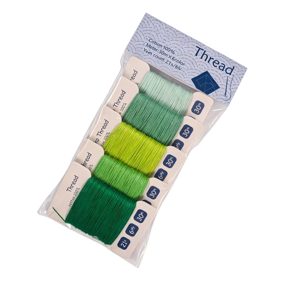 Sashiko Thread Set Cotton 21 Count 6 Ply 30m Spools for Visible Mending Hand Embroidery Fabric Repair Beginners
