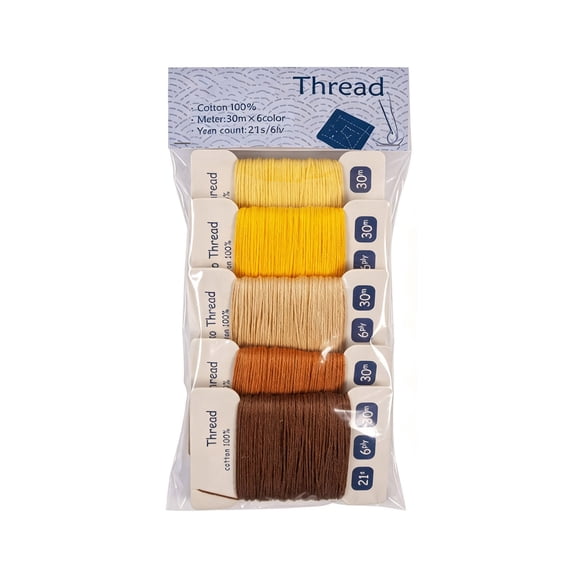 Sashiko Thread Set Cotton 21 Count 6 Ply 30m Spools for Visible Mending Hand Embroidery Fabric Repair Beginners