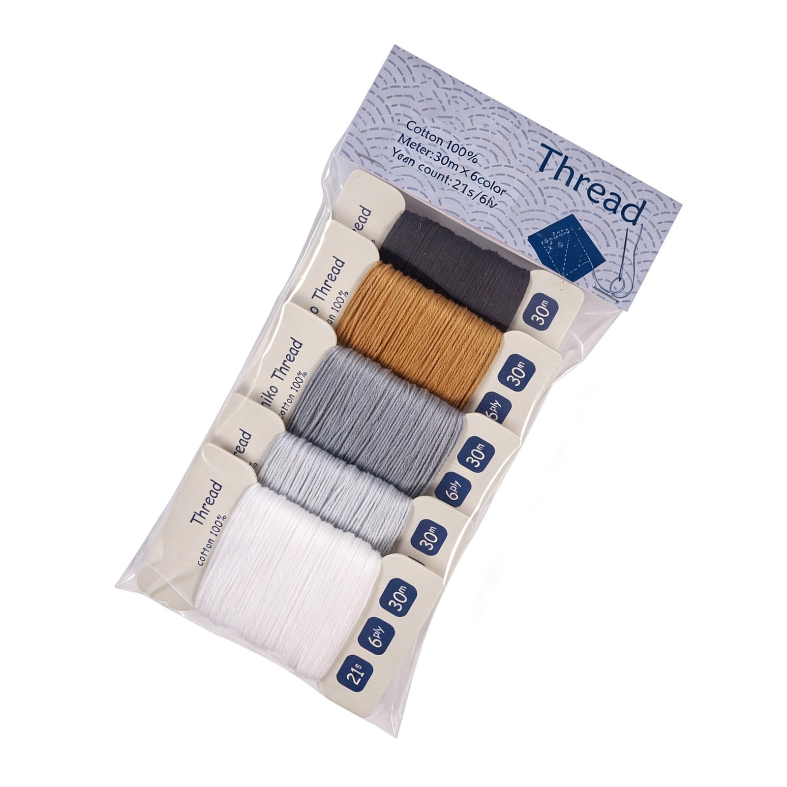 Sashiko Thread Set Cotton 21 Count 6 Ply 30m Spools for Visible Mending ...