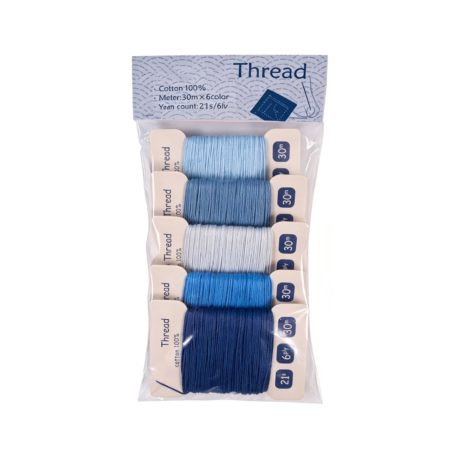 Sashiko Thread Set Cotton 21 Count 6 Ply 30m Spools for Visible Mending ...