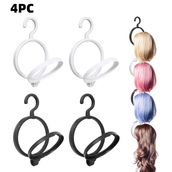 Sasio 4-in-1 Wig Stand, a portable multi-wig hanger that’s stackable and perfect for travel and outdoor activities.
