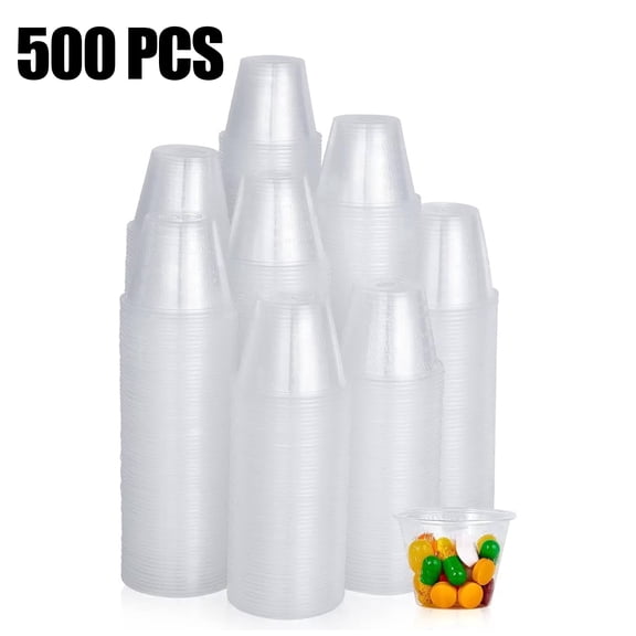 Sasio 500-Pack Disposable Measuring Cups (1 oz), Medical-Grade Plastic Measuring Cups, suitable for medical use or for mixing and measuring resins, epoxy, DIY crafts, pigments, and more