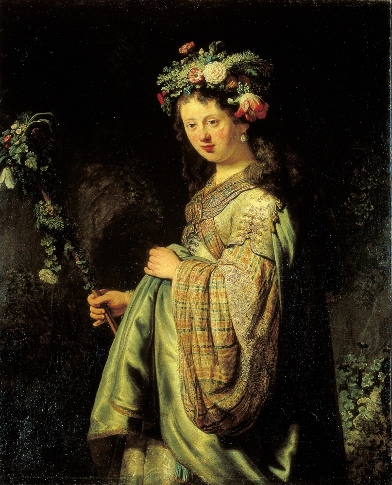 Saskia As Flora Canvas Art - (24 x 36)