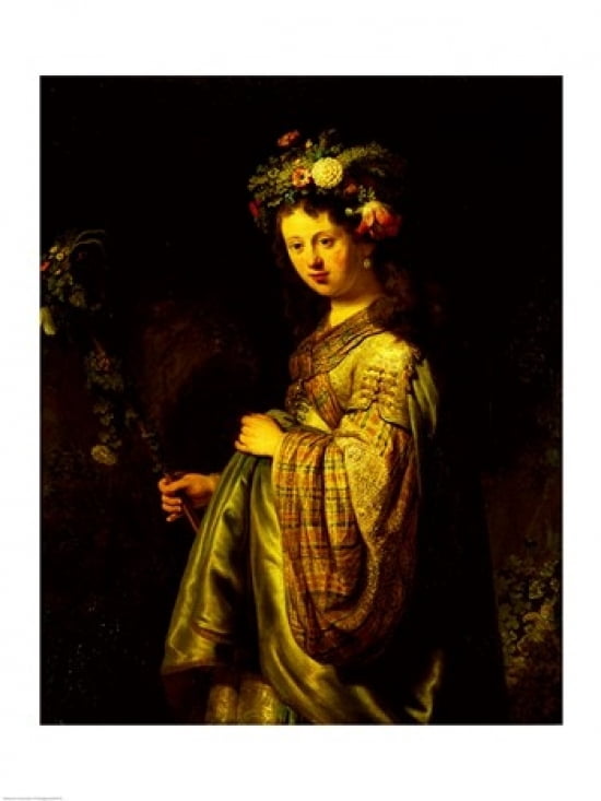 Saskia as Flora 1634 Canvas Art - Rembrandt van Rijn (24 x 36)