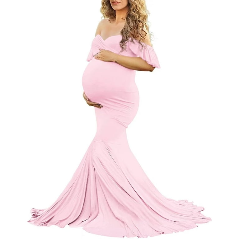 https://i5.walmartimages.com/seo/Saslax-Off-Shoulder-Ruffle-Sleeves-Elegant-Fitted-Maxi-Maternity-for-Photoshoot-Baby-Shower-Dress-Pink-S_fd500fa3-eb86-49ab-9804-fef9a2ea6f39.7a337c3a43d4440d1fa76a90bab76d3e.jpeg?odnHeight=768&odnWidth=768&odnBg=FFFFFF