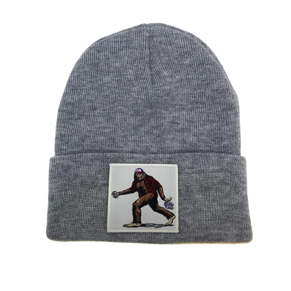 Sasquatch Beanie w/ Big Foot Patch - Grey