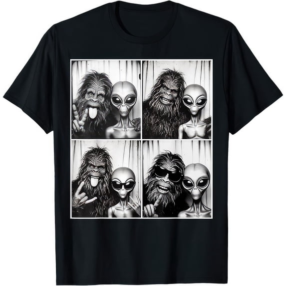Sasquatch Big Foot & Alien Photobooth T Shirt