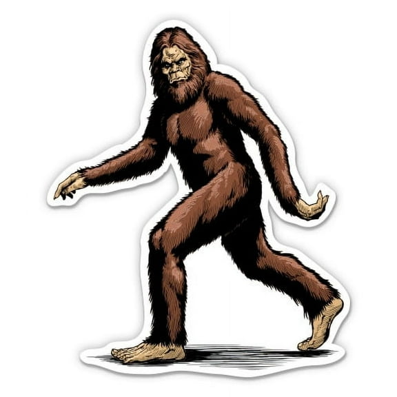 Sasquatch Big Foot Walking - 5" Vinyl Sticker - For Car Laptop I-Pad - Waterproof Decal