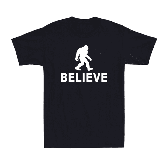 Sasquatch Bigfoot Believe T-Shirt – Funny Outdoor Novelty Tee