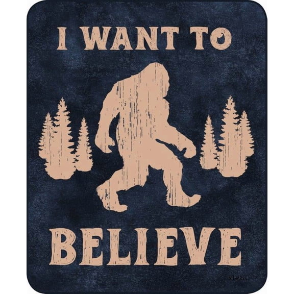 Sasquatch Bigfoot I Want to Believe Faux Fur Mink Blanket 60" x 80"