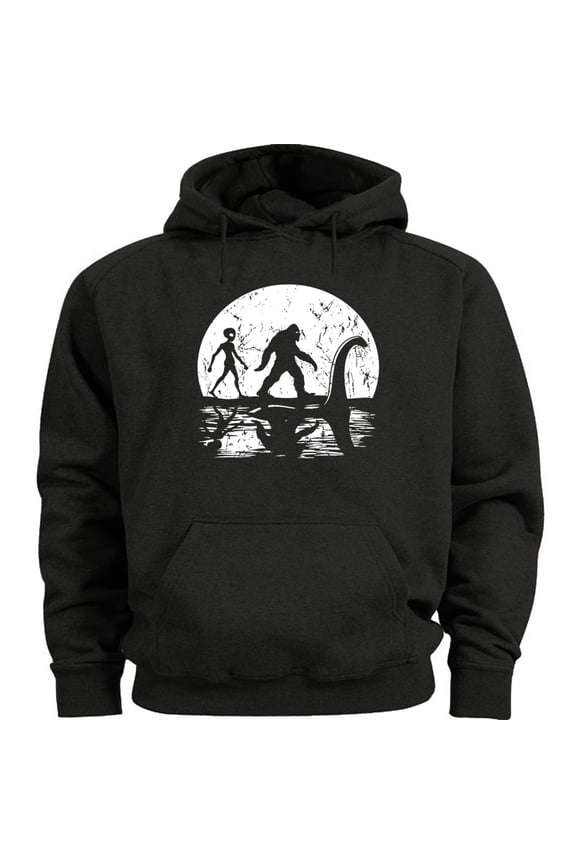 Sasquatch Bigfoot Loch Ness Monster Alien UFO Hoodie Sweatshirt Clothing Accessories Gifts Mens