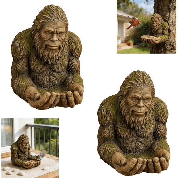 Sasquatch Bird Feeder: Your Backyard'S New Sasquatch Bird Butler,Waterproof Hand-Fed Forest Guardian Tree Hugger Sculpture,Feeders Tree-Mounted Outdoor Resin Feeder for Garden Decor 2PC