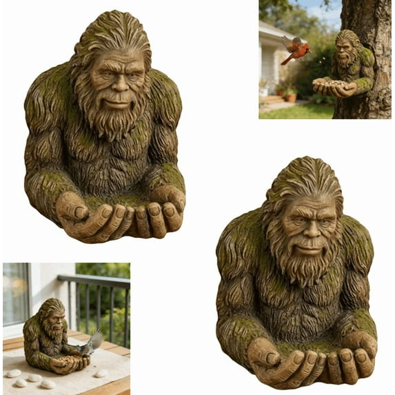 Sasquatch Bird Feeder: Your Backyard'S New Sasquatch Bird Butler,Waterproof Hand-Fed Forest Guardian Tree Hugger Sculpture,Feeders Tree-Mounted Outdoor Resin Feeder for Garden Decor 2PC