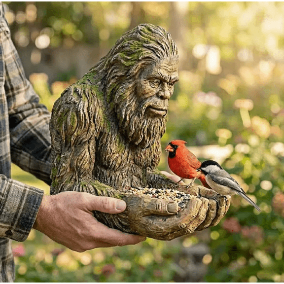 Sasquatch Bird Feeder, Sasquatch Bird Butler Sasquatch Bird Feeder, Bird Feeders For Outdoors Hanging, Fun Wildlife Garden Decor With Palm Bowl For Backyard Bird Watching