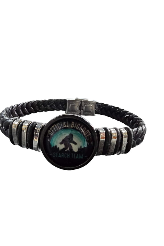 Sasquatch Braided Bracelet "Official Bigfoot Search Team" | Leather Bracelet | Unique Jewelry
