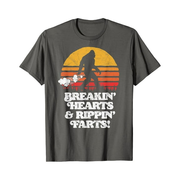 Sasquatch Breakin Hearts & Rippin Farts! Funny Bigfoot Sun T-Shirt