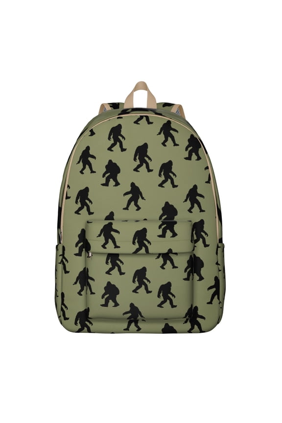Sasquatch Camping Backpack – Funny Bigfoot Footprint Design with Wilderness Pattern for Hiking and Outdoor Enthusiasts