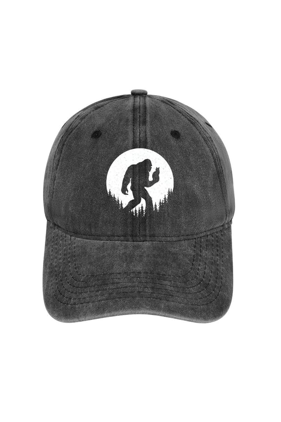 Sasquatch Charcoal Baseball Cap for Men Women, Adjustable Snapback Hats Cotton Hat