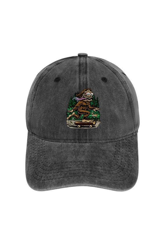 Sasquatch Charcoal Baseball Cap for Men Women, Adjustable Snapback Hats Cotton Hat