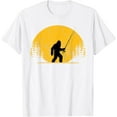 thumbnail image 1 of Sasquatch Fly Fishing Vintage Trout Fisherman Funny T-Shirt, 1 of 7