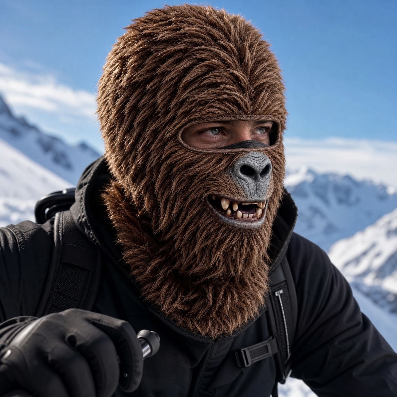 Cd Outside Fun Sasquatch Furry Balaclava Mask - Fuzzy Bigfoot Hood for Cold Days, Warm ...