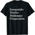 thumbnail image 1 of Sasquatch & Nessie & Mothman & Chupacabra - Cryptid List T-Shirt, 1 of 3