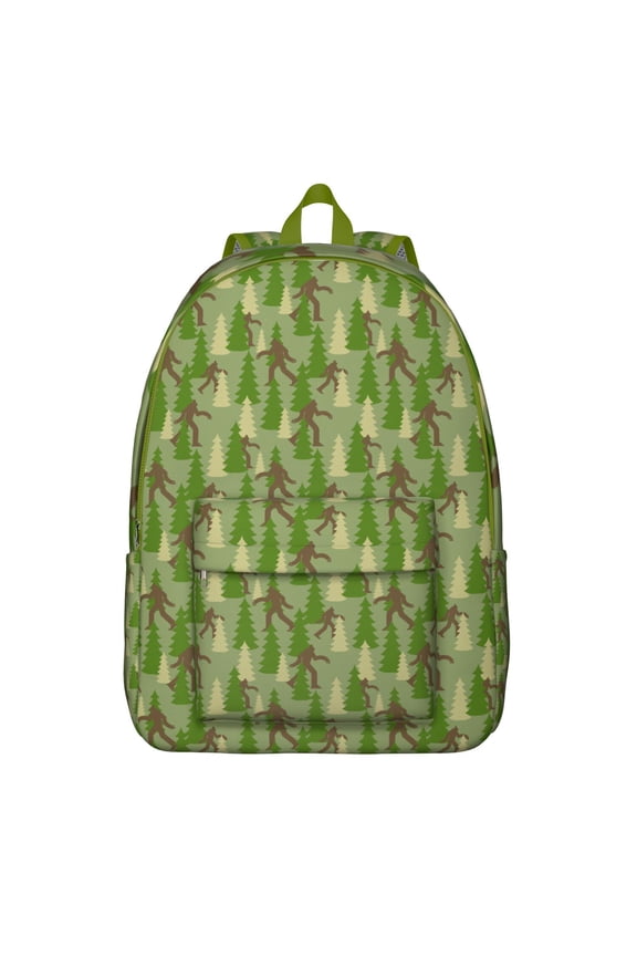 Sasquatch Print School Backpack, Waterproof Bookbag with Funny Big Foot Footprint Pattern, Ideal for Teens and Outdoor Adventurers