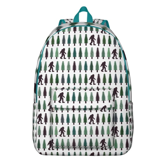 Sasquatch Print School Backpack, Waterproof Bookbag with Funny Big Foot Footprint Pattern, Ideal for Teens and Outdoor Adventurers