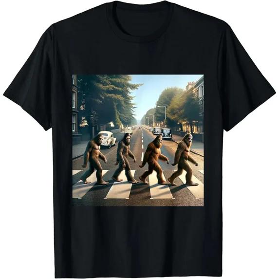 Sasquatch Road Crossing Parody Bigfoot Lover Unisex T-Shirt