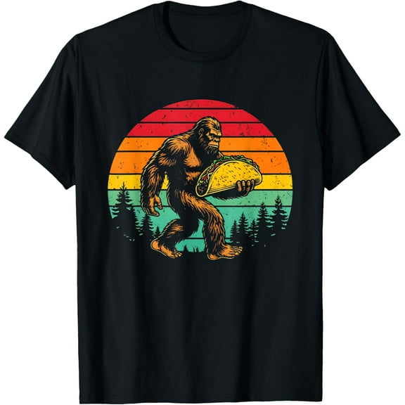 Sasquatch Taco Lover Mexican Food Funny Cinco de Mayo T-Shirt Tops Tee