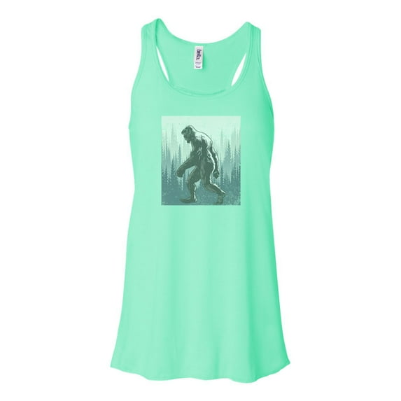 "Sasquatch Tank Top, Bigfoot Racerback, Sasquatch Forest, Bigfoot Shirt, Women's Racerback, Sublimation, Sasquatch Shirt, Yeti Tank, Yeti Tee, Mint , EXTRA SMALL"