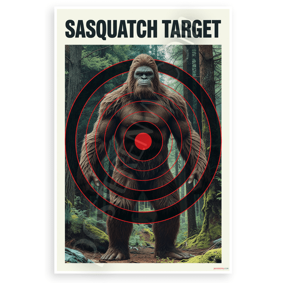 Sasquatch Target Shooting Range 12x18 US Made Poster