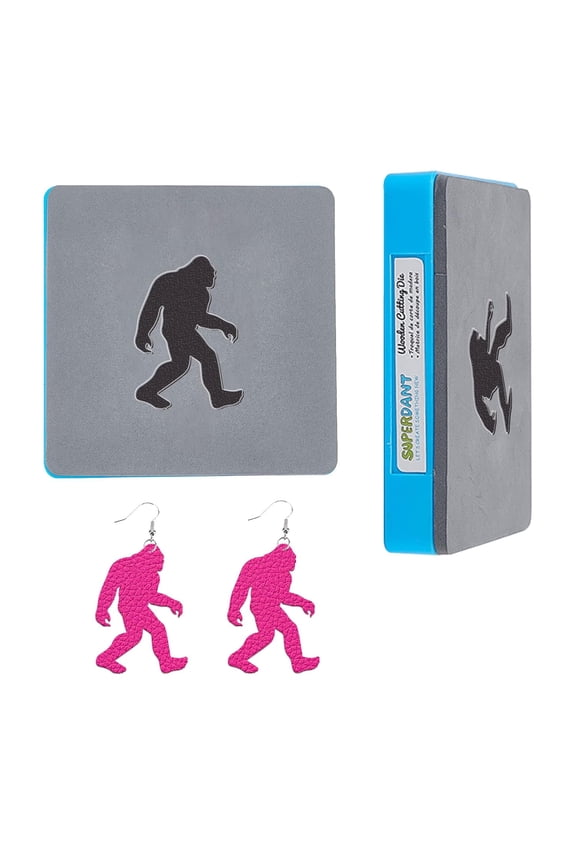 Sasquatch Wooden Die Cutting Leather Cutting Dies Earrings Die Cut Leather Craft Wood Cutting Die Machine Earrings Sasquatch Jewelry for Women Girls Keychain Making colorful DIY