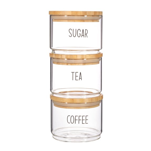 Sass & Belle Tea, Coffee, Sugar Stacking Jars - Set Of 3