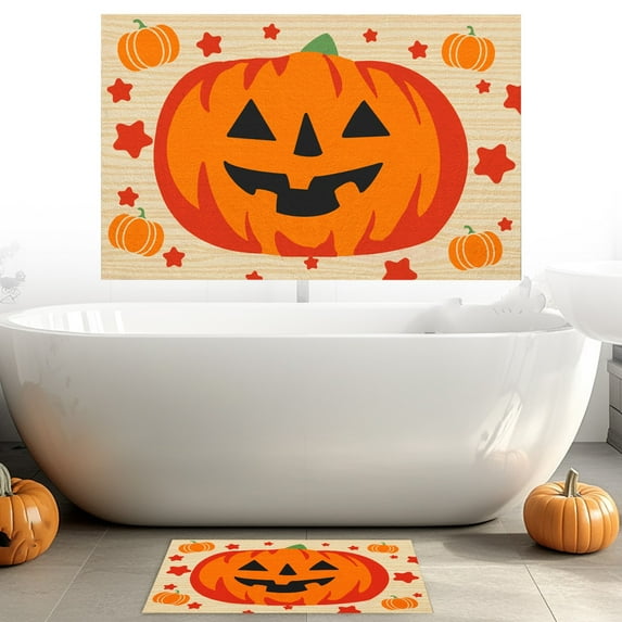 Sassafras Painted Fall Pumpkins Interchangeable Entrance Doormat | Indoor and Outdoor | 19.69" x 31.5" | Non-Slip Backing | All-Season | Low Profile | Home Decor